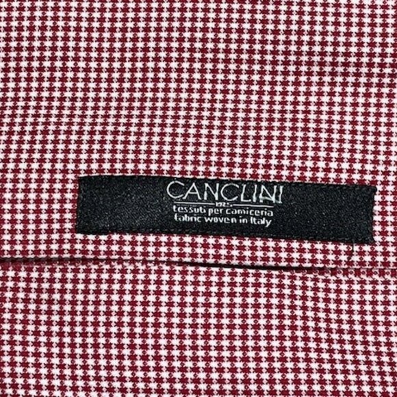 HUGO BOSS Men's Slim Fit, RED & WHITE COTTON Made in Italy,  Size 38 / 15  NEW - Picture 2 of 6